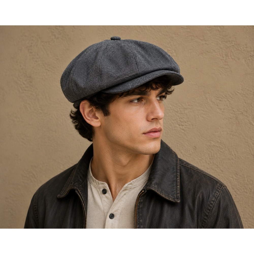 Stetson Linen Blend Newsboy Cap Gray Large Gatsby Baker Boy Hat